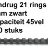 4028174 - GBC Bindrug Combbind Cerlox Kunststof A4 21-Rings 8mm Zwart 100st