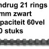 4028175 - GBC Bindrug Combbind Cerlox Kunststof A4 21-Rings 10mm Zwart 100st