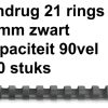 4028177 - GBC Bindrug Combbind Cerlox Kunststof A4 21-Rings 12mm Zwart 100st