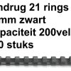 4028602 - GBC Bindrug Com Herbruikbaar Kunststof A4 21-Rings 22mm Zwart 100st