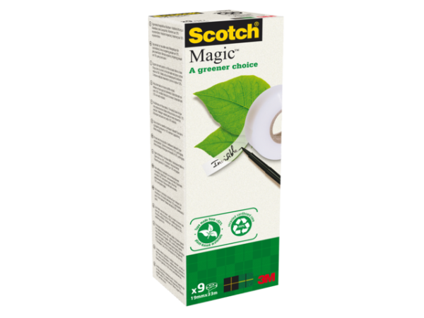 91933R9 - 3M Plakband Scotch Magic 19mmx33m Transparant 9st