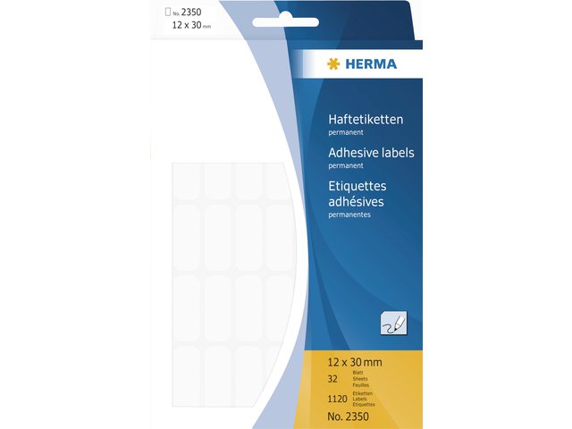 HERMA Universal Etiket Schrijfpapier 12x30mm Wit 1.120st 1 Pak