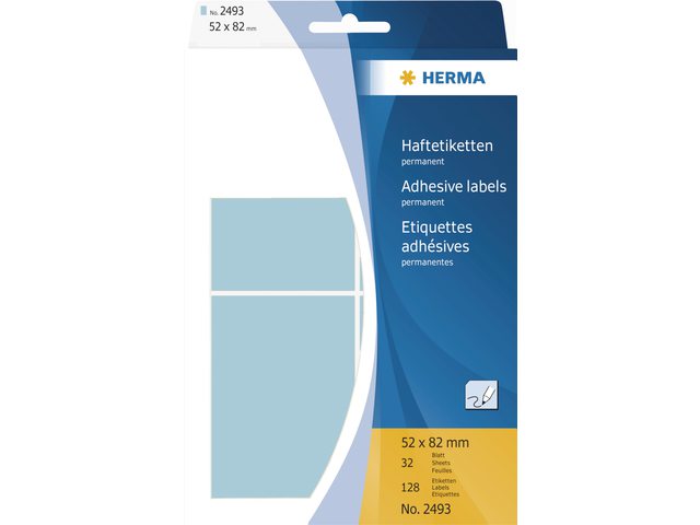 HERMA Universal Etiket Schrijfpapier 52x82mm Blauw 128st 1 Pak