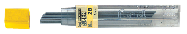 000922 - PENTEL Potloodstift Hi-Polymer Super 0.9mm 2B Zwart 12st