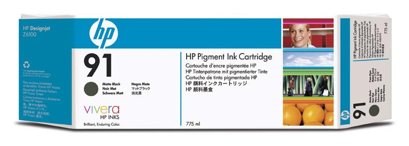 HP Inkt Cartridge 91 Matt Black 775ml