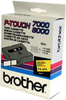 Brother Lettertape Gelamineerd P-Touch Zwart Geel 18mm 15.4m