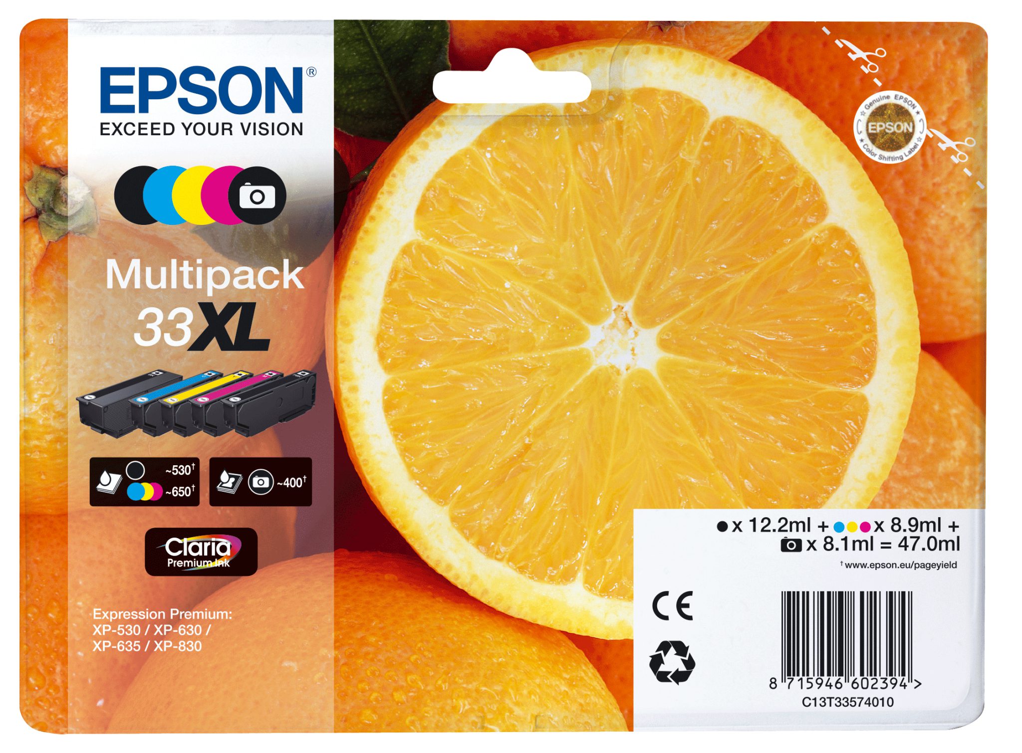 Epson multipack oranges alarmed - claria premium ink