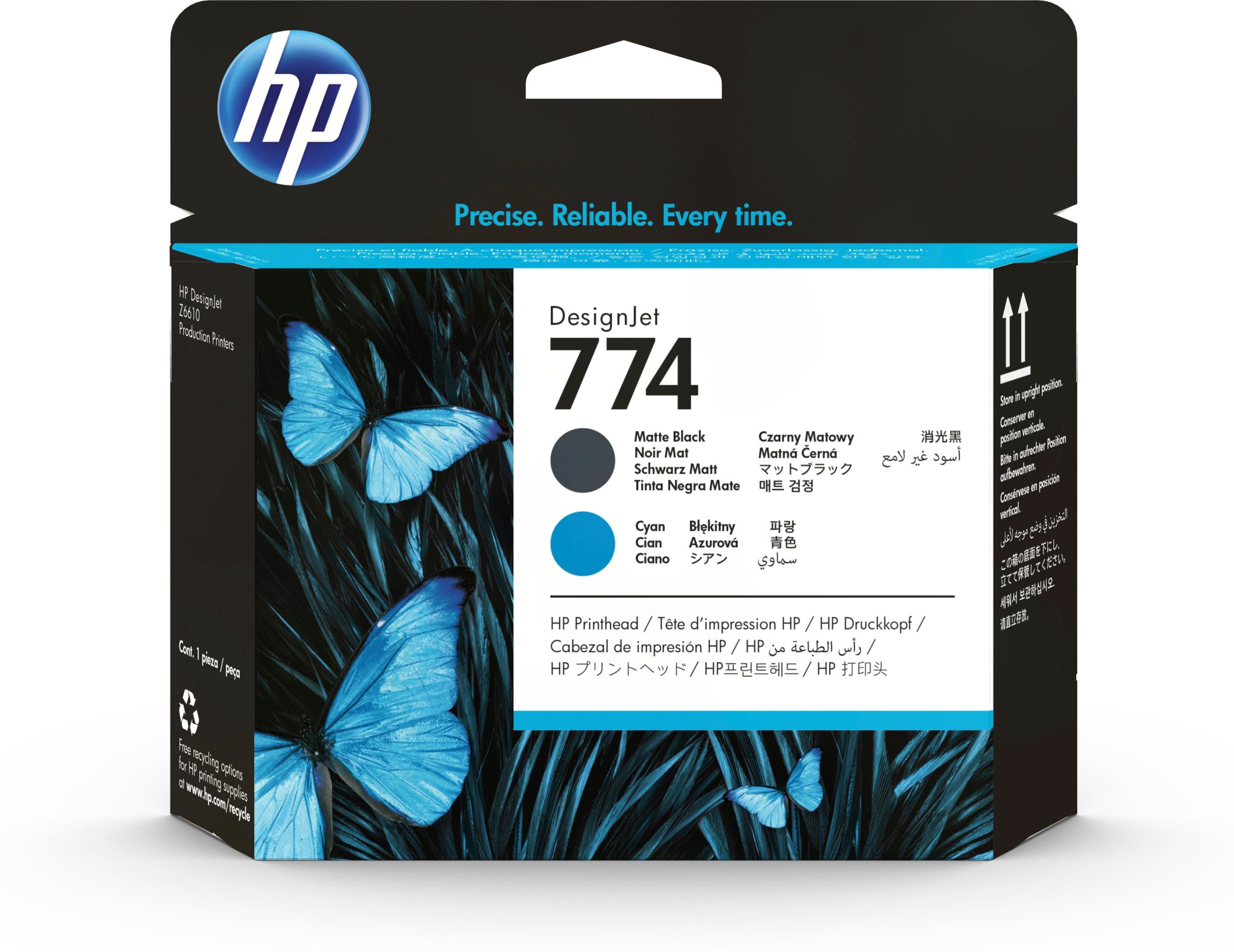 Hp 774 matte black/cyan printhead