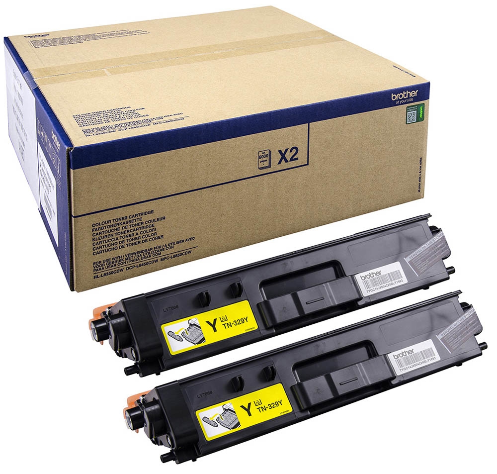 Brother TN-329Y 2-pack geel