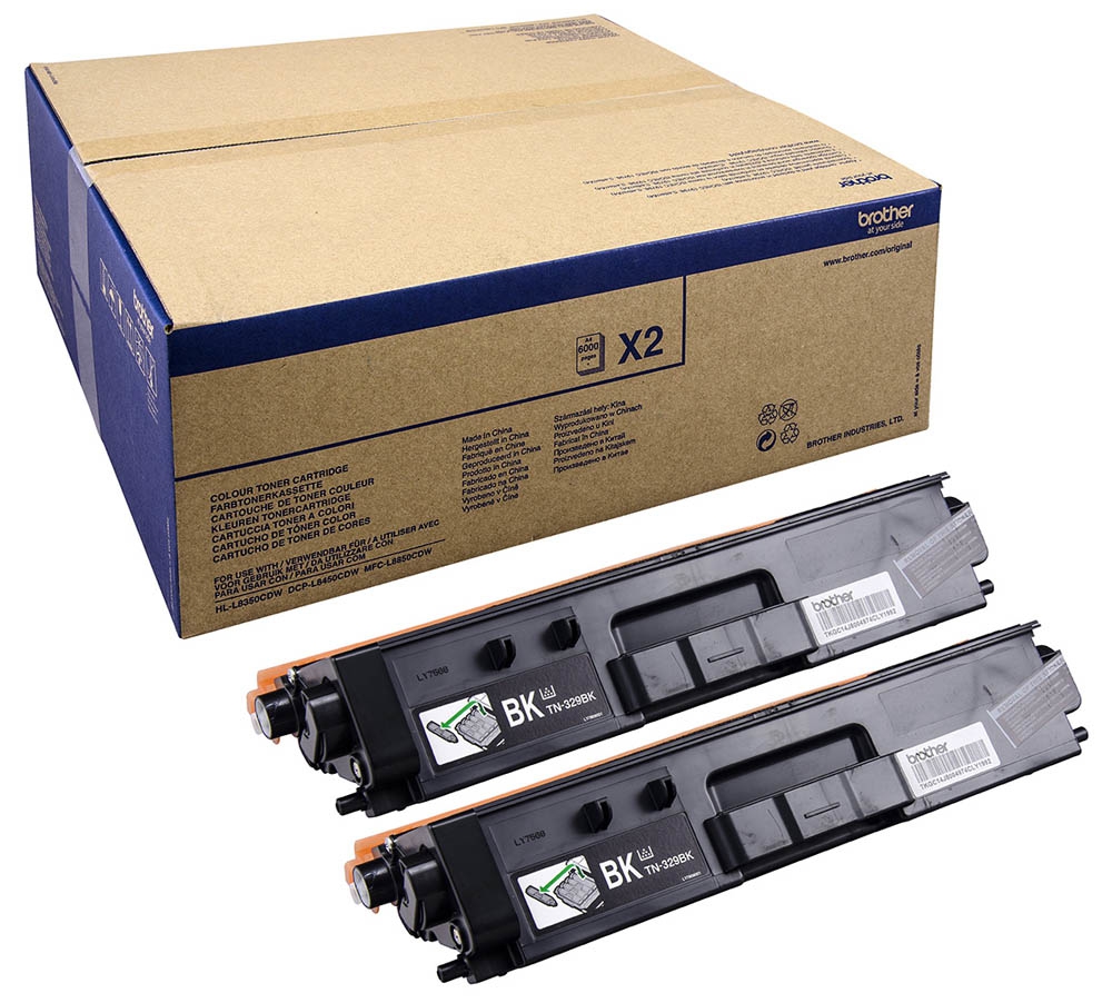 Brother TN-329BK 2-pack zwart