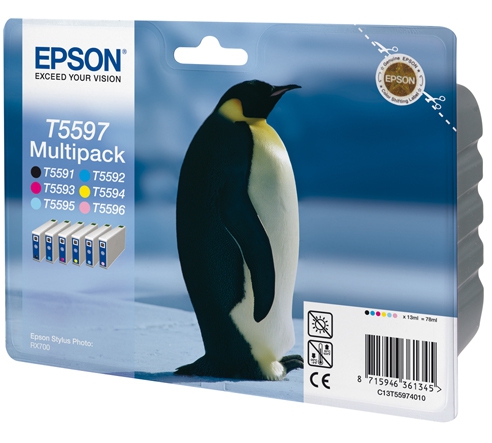 EPSON Inkt Cartridge T5597 Black & Cyaan & Magenta & Yellow & Light Magenta 13ml Multipack