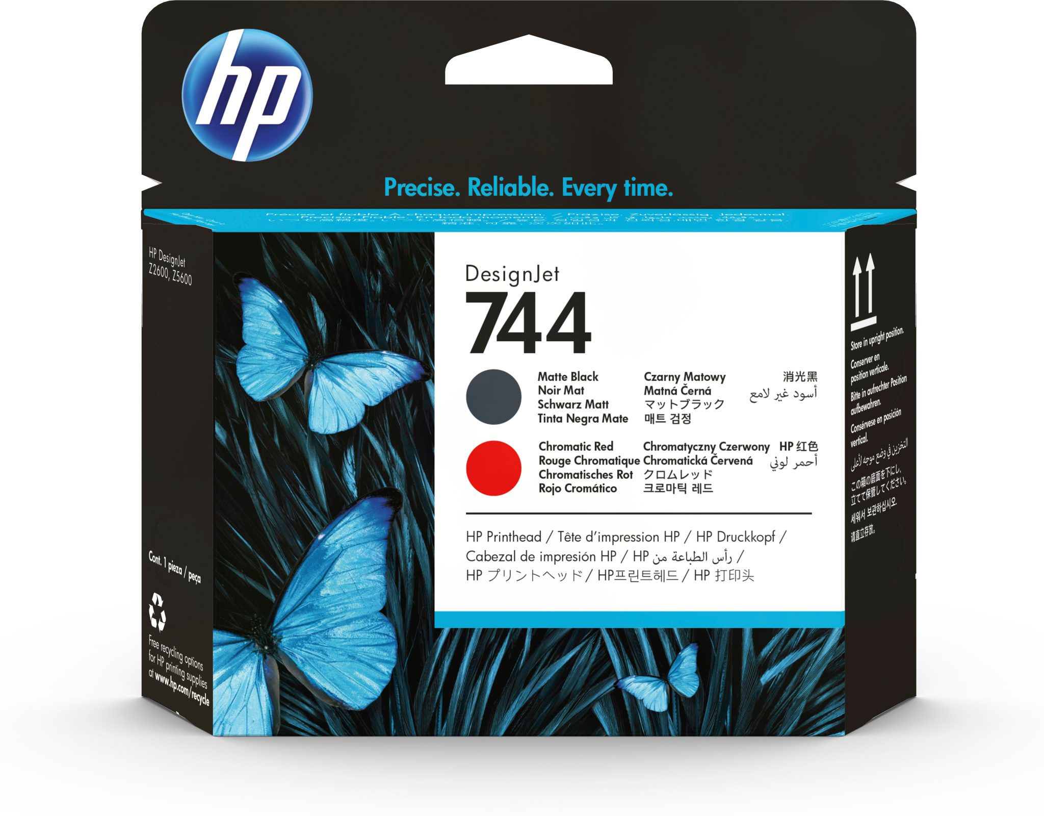 Hp 744 printkop mat zwart & rood