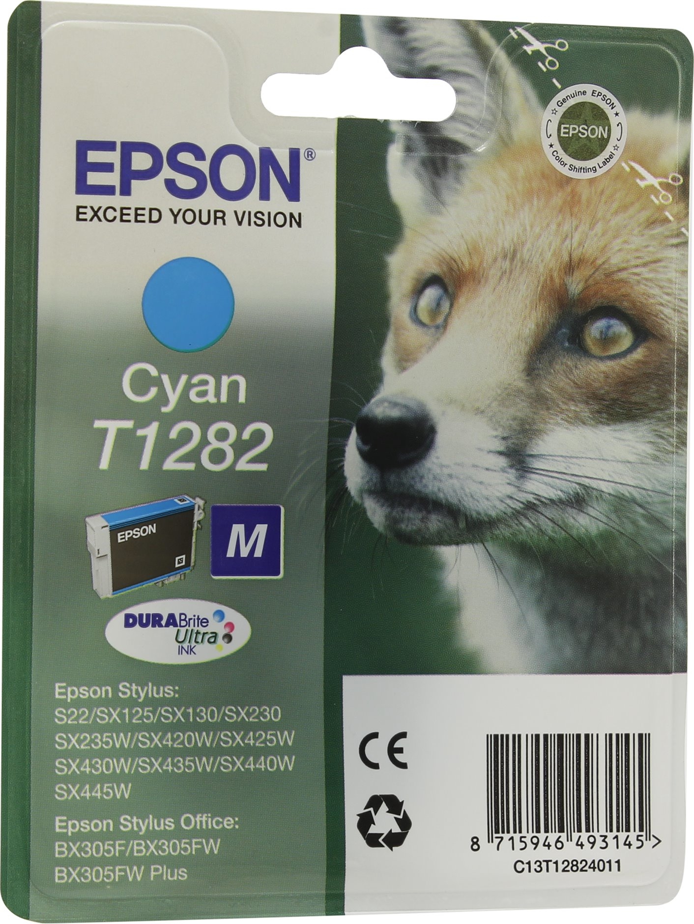 Epson t1282 inktcartridge cyaan standard capacity 3.5ml 1-pack rf-am blister