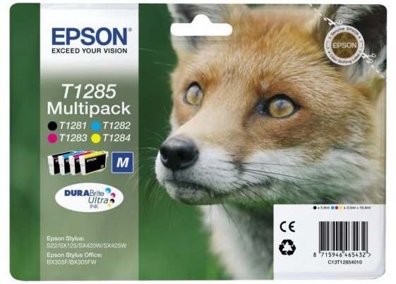 Epson t1285 inktcartridge zwart en drie kleuren standard capacity 5.9ml and 3 x 3.5ml 4-pack rf-am b