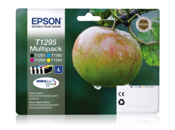 Epson t1295 inktcartridge zwart en drie kleuren high capacity 11.2ml- 3 x 7ml 4-pack rf-am blister