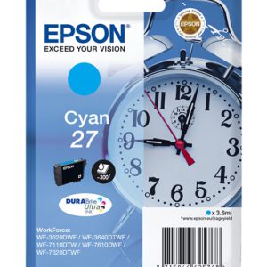 Epson 27 inktcartridge cyaan standard capacity 3.6ml 350 pagina s 1-pack blister zonder alarm - dura