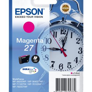 Epson 27 inktcartridge magenta standard capacity 3.6ml 350 pagina s 1-pack blister zonder alarm - du