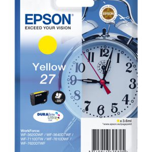 Epson 27 inktcartridge geel standard capacity 3.6ml 350 pagina s 1-pack blister zonder alarm - durab