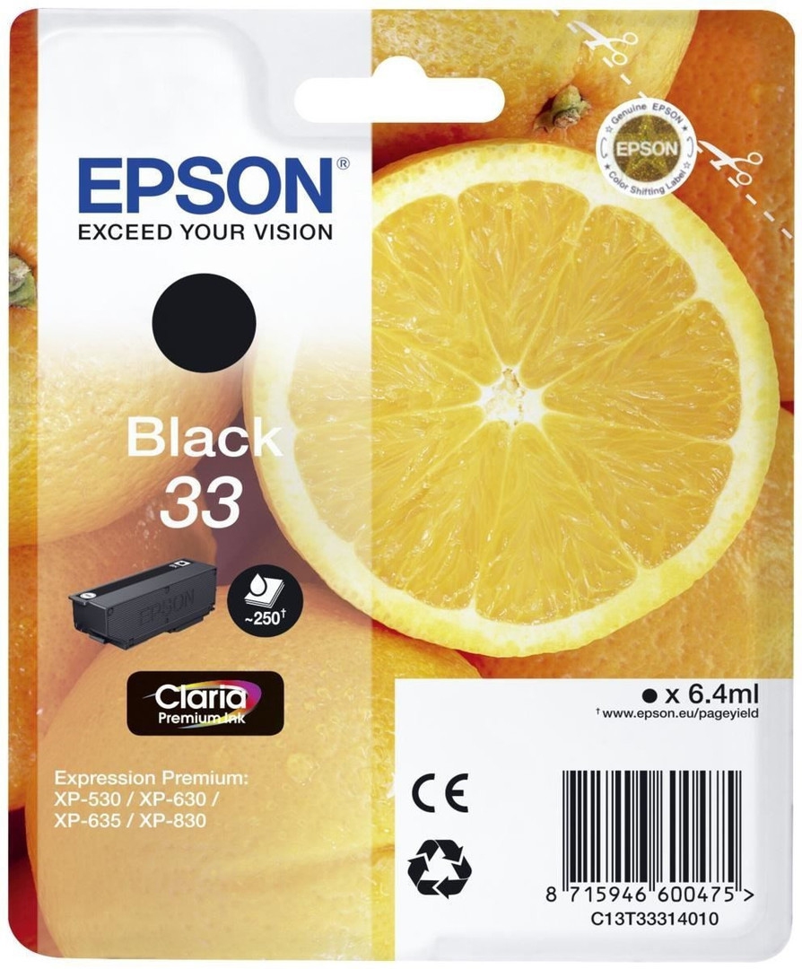 Epson cartouche oranges ink claria premium black