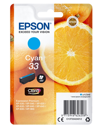 Epson cartouche oranges ink claria premium cyan