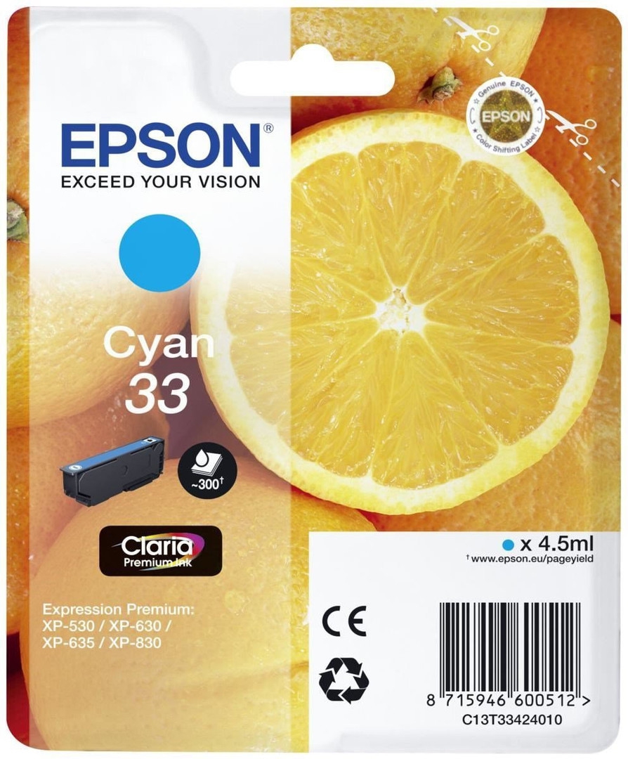 Epson cartouche oranges ink claria premium cyan