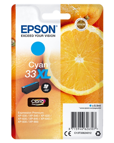 Epson cartouche oranges ink claria premium cyan xl