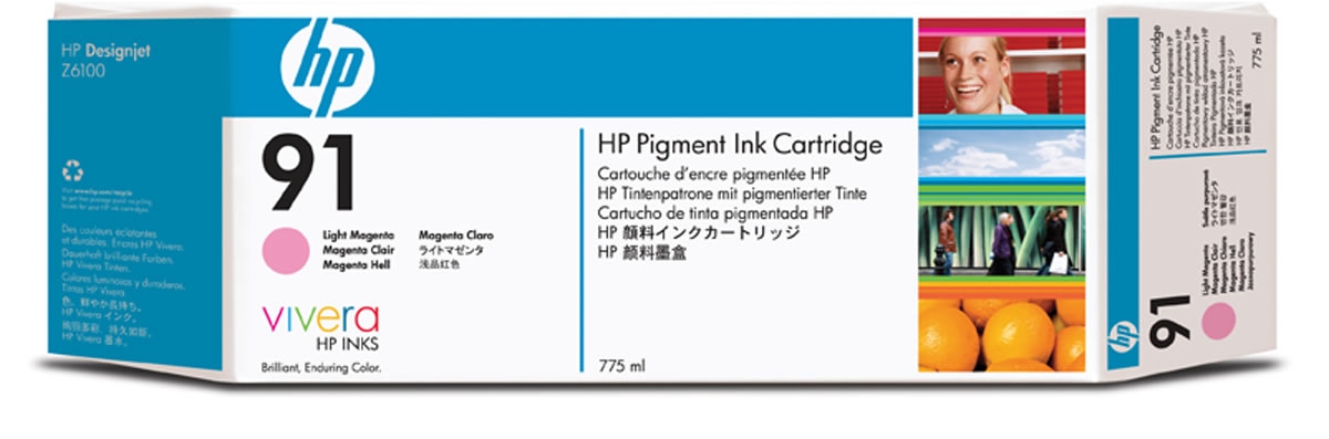 HP Inkt Cartridge 91 Light Magenta 775ml