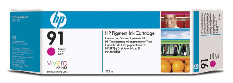 HP Inkt Cartridge 91 Magenta 775ml
