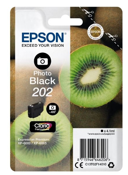 Epson singlepack photo black 202 kiwi clara premium ink