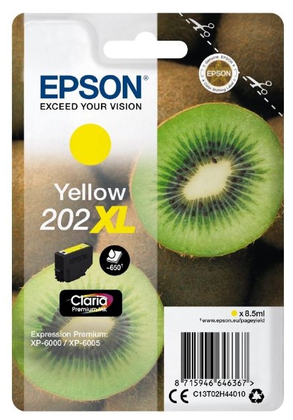 Epson singlepack yellow 202xl kiwi clara premium ink