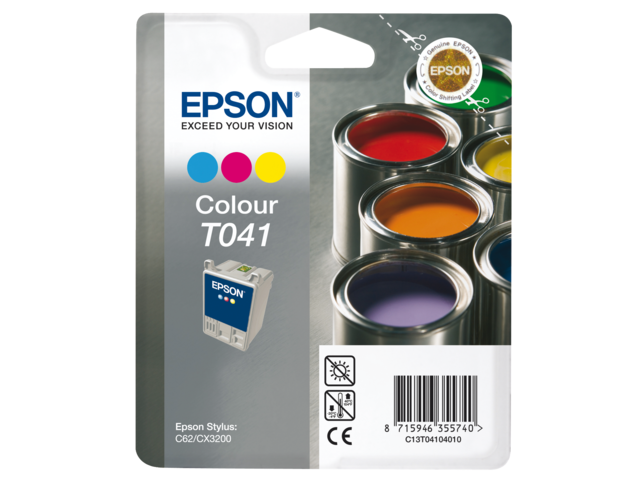 EPSON Inkt Cartridge T041 Cyaan & Magenta & Yellow 37ml 300vel 1st