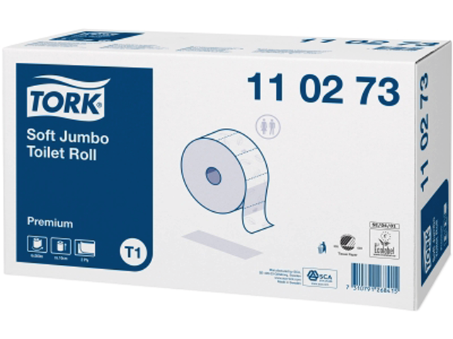 Tork Toiletpapier Jumbo Premium T1 Microfiber 6-Rollen Wit 1st