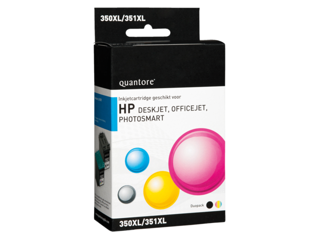 Quantore Inkt Cartridge HP CB336ee CB338ee No:350+351 Black & Yellow & Magenta & Cyaan 1set