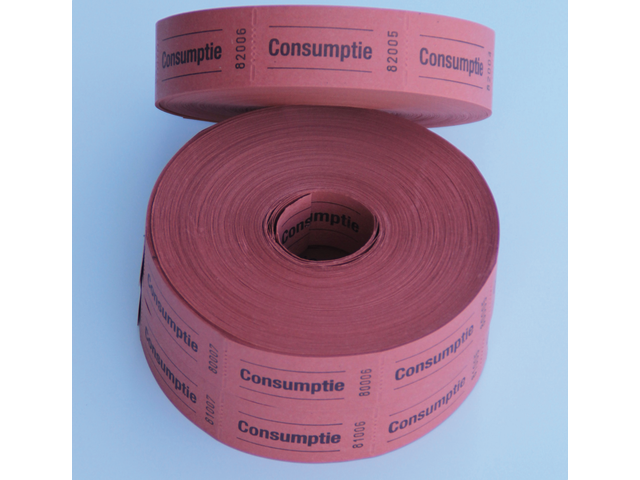 Combicraft Consumptiebon 57x30mm Rood 2x 1000st