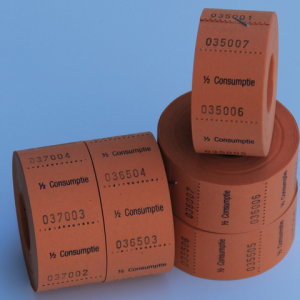 Combicraft Consumptiebon 30x30mm Oranje ½ cons 5x 500bonnen