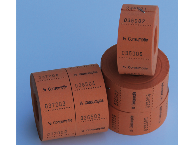 Combicraft Consumptiebon 30x30mm Oranje ½ cons 5x 500bonnen