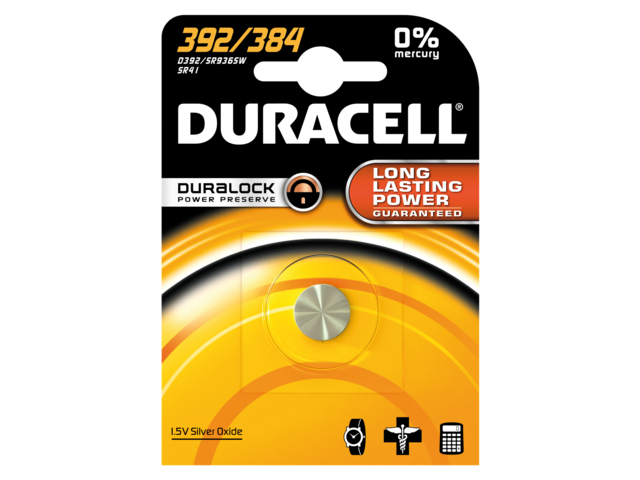 D392 - DURACELL Knoopcelbatterij Alkaline Eenmalig Gebruik 392/384