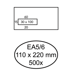 Q180517 - Quantore EA5/6 110x220mm Links Strip 500st Wit