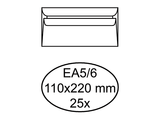 Quantore Envelop Bank EA5/6 110x220mm Strip 25st Wit