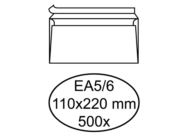 Hermes Envelop Bank EA5/6 110x220mm 80gr Strip 500st Wit