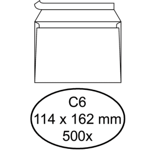 Q180215 - Quantore Envelop Bank C6 114x162mm 80gr Strip 500st Wit