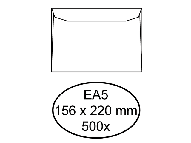 Quantore Envelop Bank EA5 156x220mm 80gr Gom 500st Wit