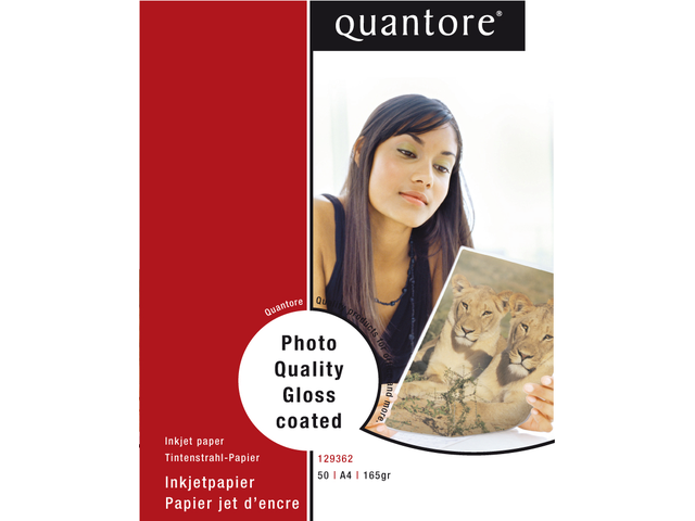 J37110 - Quantore Inkjetpapier Photo Kwaliteit A4 195g/m² Gloss 50vel