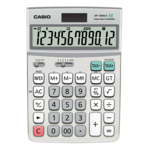 DF-120ECO - CASIO Bureau Calculator DF-120ECO 12-Cijfers Grijs