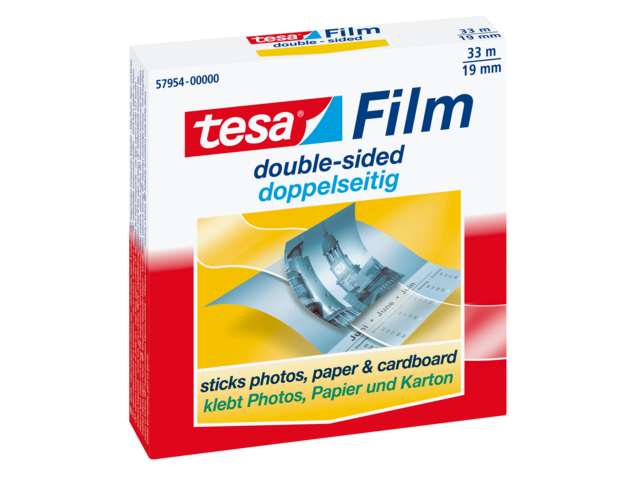 57954-00000-00 - TESA Dubbelzijdige Tape Film PP 19mmx33m Transparant 1st