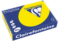 2977 - Clairfontaine Kopieerpapier A4 80g/m² Geel RAL 1026 Briljantgeel 500vel