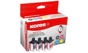 LC-123BKVAL-KO - Kores Inkt Cartridge Black & Cyaan & Magenta & Yellow Multipack