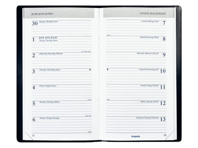 0.774.9900.00.8 - Brepols Agenda Breplan 9x16cm Zwart 1st