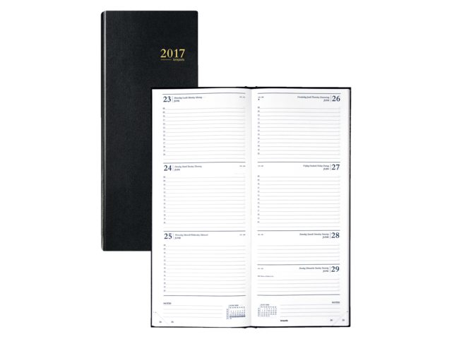 0.131.1255.01.6 - Brepols Agenda Saturnus Lang 7dag/2pag 13,5x33cm Zwart 1st