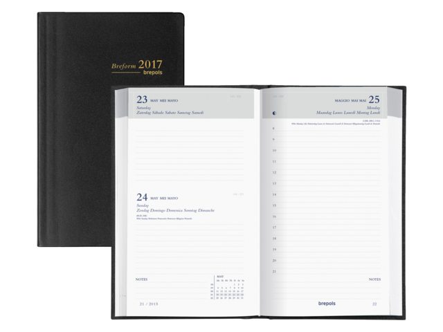 0.516.2120.01.6 - Brepols Agenda Breform 1Dag/1Pag. 10x16cm Zwart 1st